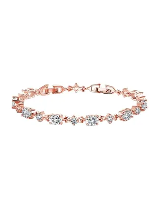 Rose Gold Plated Austrian Crystal Studded Bracelet 