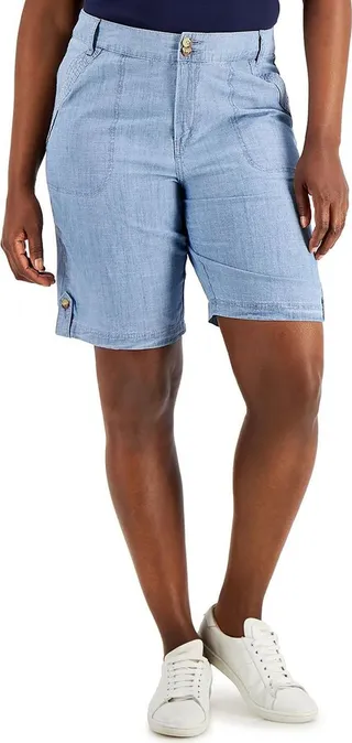 Womens Cotton Comfort Waist Bermuda Shorts