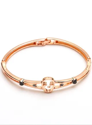 Peach Heart Diamond Letter Love Bracelet 