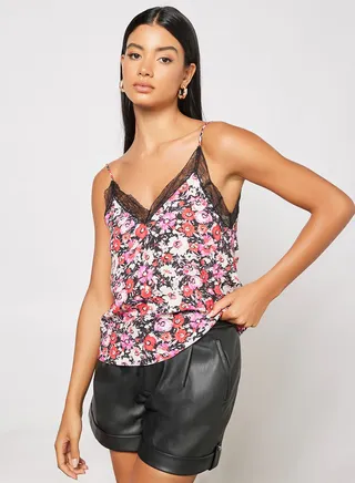 Printed Lace Cami Top 