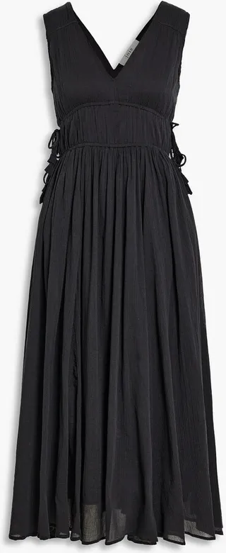Margarettea crinkled cotton-gauze midi dress