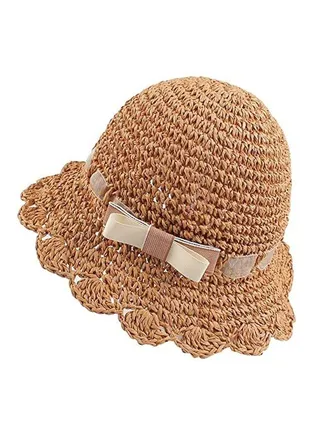 Baby Girl Straw Hat Outdoor Baby Sun Protection Hats Summer Bowknot Beach Cap for Infant Toddler Girls 