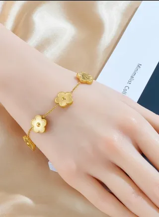 18k Gold Plated Stainless Steel Bracelet For Women 