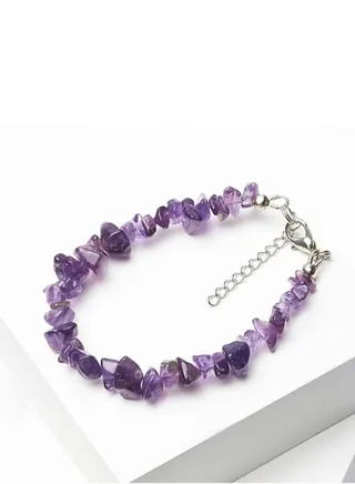 Handcrafted Amethyst Broken Natural Stone Bracelet 