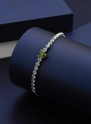 Luxury & Elegant Women's Silver Plated Bracelet Cubic Zirconia 
