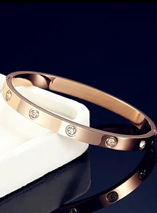 Stainless Steel Bracelet with Zircon Stones in A Modern Design for Women 