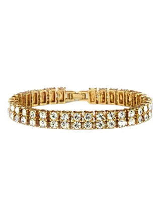 2-Row Simulated Diamond Tennis Bracelet 