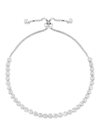 An Elegant Silver Bracelet with Zircon Stones 