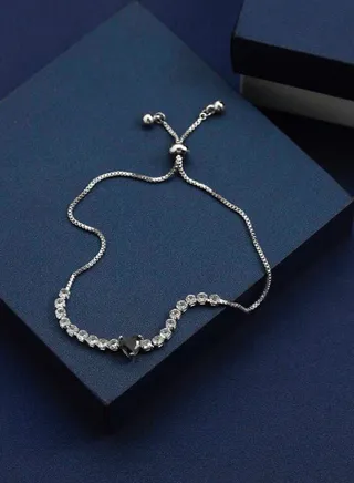 Luxury & Elegant Women's Silver Plated Bracelet Cubic Zirconia 