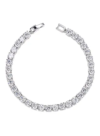 18-Karat Gold Plated 0.5 Carat Round Cut Cubic Zirconia Tennis Bracelet 