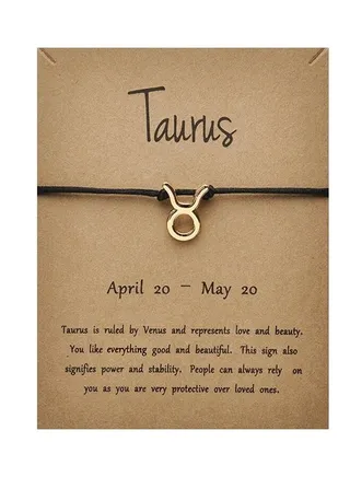 Taurus Zodiac Woven Rope Bracelet 