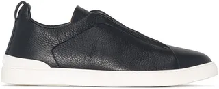 Pebbled Leather Slip-On Sneakers