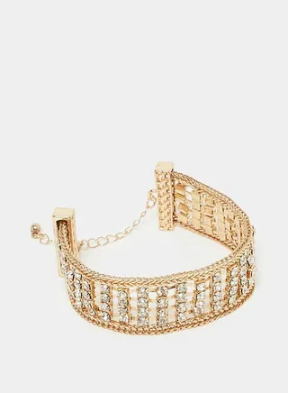Embellished Wide Bangle Bracelet