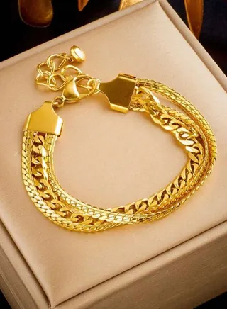 18k Gold Plated Stainless Steel Bracelet For Women 