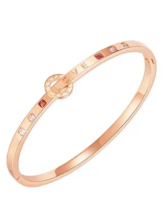 Stainless Steel Bracelet with Zircon Stones in A Modern Design for Women 