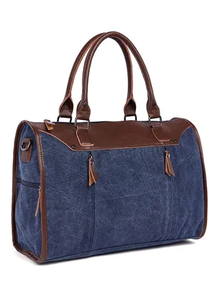 Casual Style Large Capacity Travel Tote Blue 