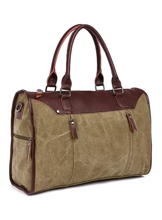 Casual Style Large Capacity Travel Tote Beige 