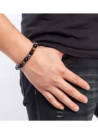 Unisex Energy Bracelet With 3 Types Of Natural Stones 