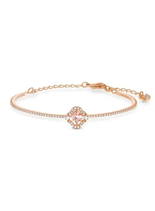 Sparkling Dance Clover Bracelet Rose Gold Tone Plated 