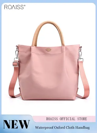 Women's Casual Versatile Nylon Waterproof Tote Bag Large Capacity Detachable And Adjustable Shoulder Bag 