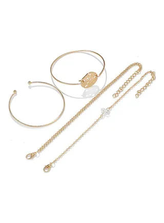 Set Of 4 Starfish Design Bracelet 