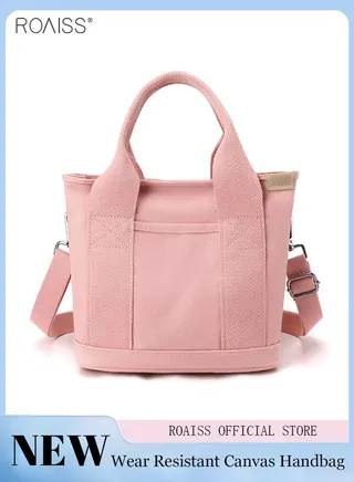 Women's Canvas Mother Baby Bag Durable Large Capacity Shoulder Bag Multi Layered Partition Leisure Handbag 