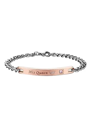 Titanium Steel Lovers ID Bracelet 