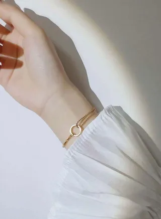 18k Gold Plated Circle Design Bracelet 