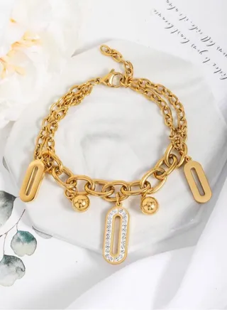 18k Gold Plated Stainless Steel Bracelet For Women 