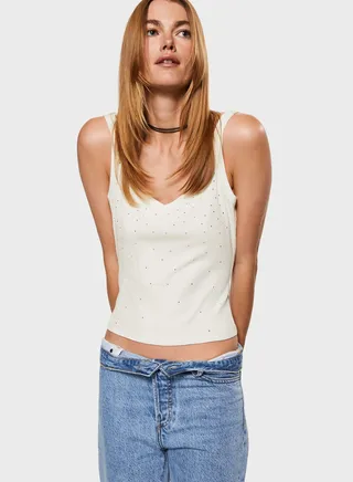 Printed V-Neck Tank Top 