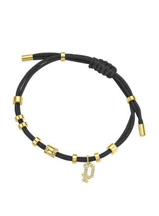Police Luck Gold Plated Ladies Bracelet With Logo Charm and Crystals 170+35MM - PEJLB0003610 