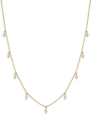14K Yellow Gold & 0.30 TCW Diamond Station Necklace