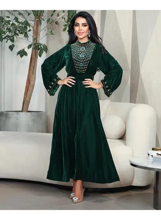 Velvet Evening Dress Robe 