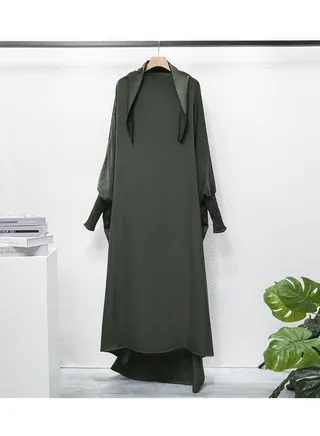 Muslim Dress Solid Colored Robe 