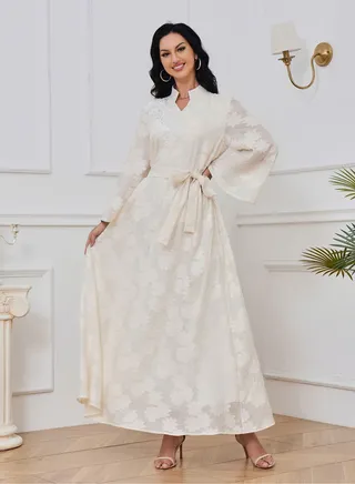 Jacquard Fashion Style Muslim Robe 