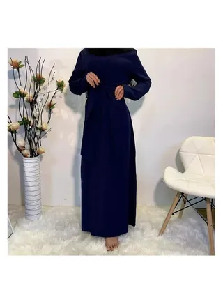 Silk Smooth Fabric Muslim Belt Robe 