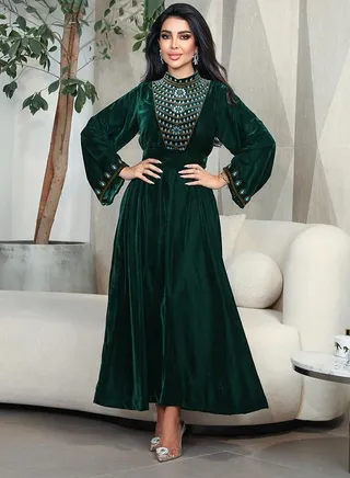 Velvet Evening Dress Robe 