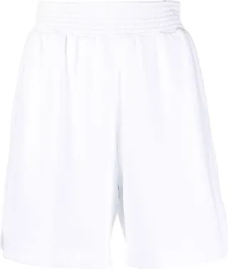 Smocked-Waist Knee-Length Shorts