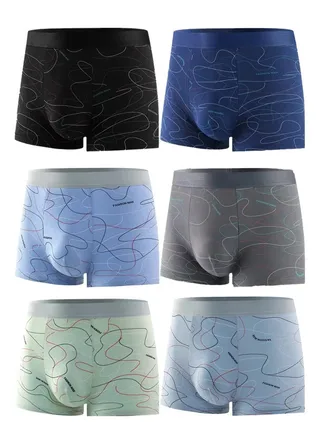 Zeemey 6 Pack Men’s Sort Boxer Briefs & Trunks,Breathable Stretch Cotton Moisture-Wicking Underwear,Modern Fit Low Rise 