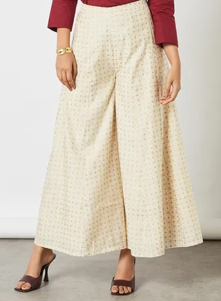 All-Over Print Wide Leg Pants Off-White 