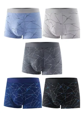 Zeemey 5 Pack Men’s Sort Boxer Briefs & Trunks,Breathable Stretch Cotton Moisture-Wicking Underwear,Modern Fit Low Rise 