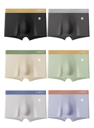 Zeemey 6 Pack Men’s Sort Boxer Briefs & Trunks,Breathable Stretch Cotton Moisture-Wicking Underwear,Modern Fit Low Rise 