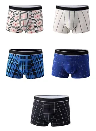 Zeemey 5 Pack Men’s Sort Boxer Briefs & Trunks,Breathable Stretch Cotton Moisture-Wicking Underwear,Modern Fit Low Rise 