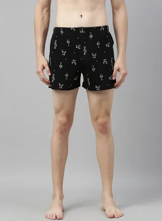 Cotton Printed Knit Boxer 