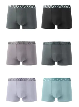 Zeemey 6 Pack Men’s Sort Boxer Briefs & Trunks,Breathable Stretch Cotton Moisture-Wicking Underwear,Modern Fit Low Rise 
