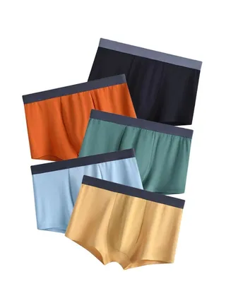Zeemey 5 Pack Men’s Sort Boxer Briefs & Trunks,Breathable Stretch Cotton Moisture-Wicking Underwear,Modern Fit Low Rise 