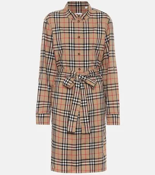 Vintage Check stretch-cotton shirt dress
