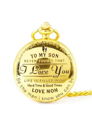 Men's Pocket Watch Letter Pattern Vintage Gift 8560 