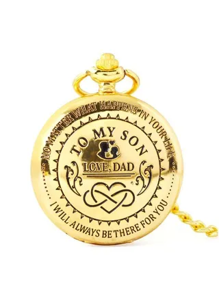 Men's Pocket Watch Letter Pattern Vintage Gift 8561 