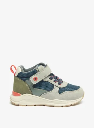 Boys Colourblock High Top Casual Sneakers With Hook And Loop Closure By Shoexpress 